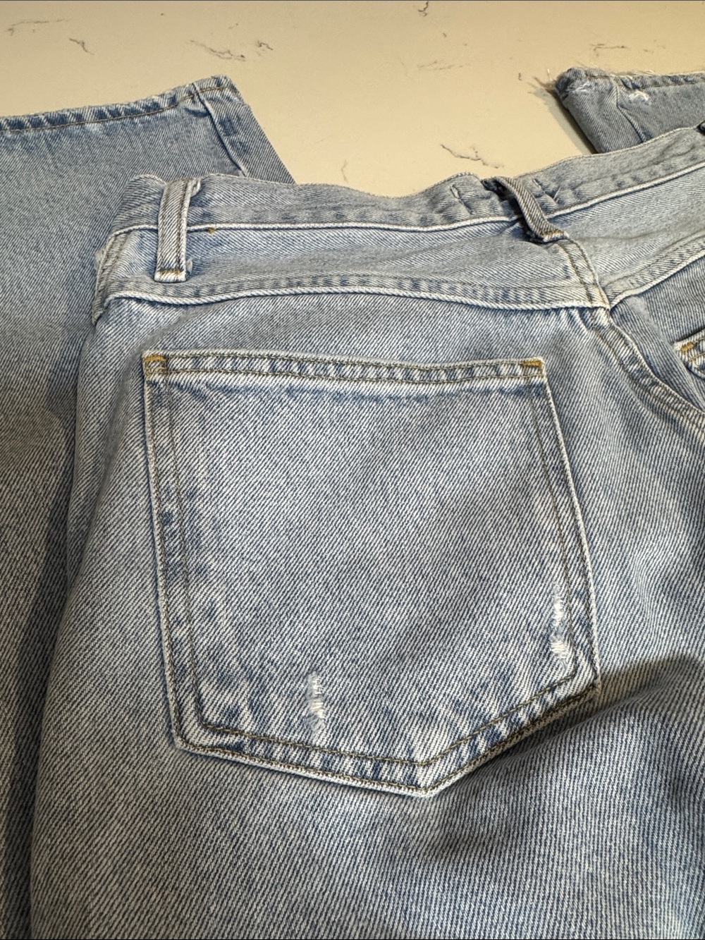 Agolde High-Rise Straight Light Wash Jeans - Picture 3 of 5